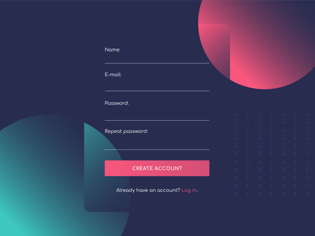 Vector illustration of sign up form page for appsのイラスト素材