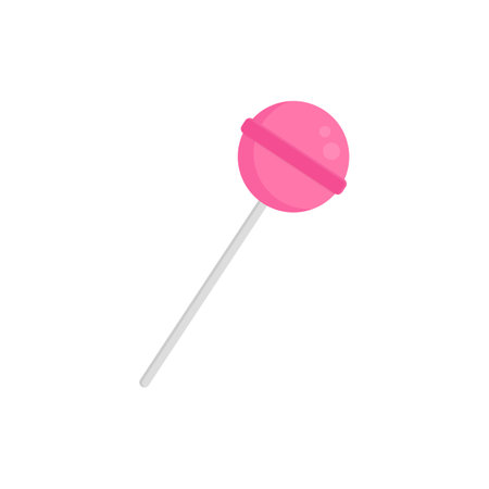 Flat icon pink lollipop isolated on white background. Vector illustration.のイラスト素材