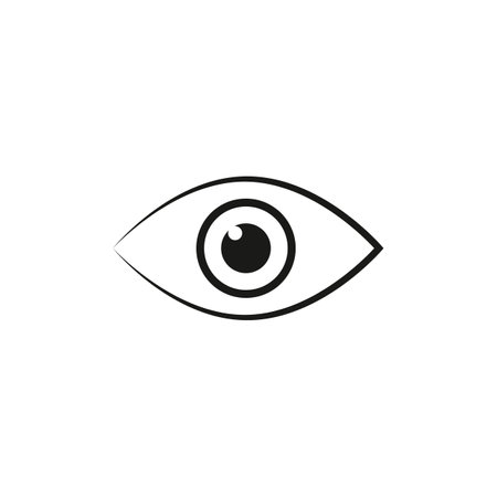 Line icon eye isolated on white background. Vector illustration.のイラスト素材