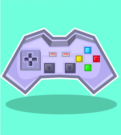 Game control with colorful buttons 3D designer vector art,cartoon Joystick.のイラスト素材