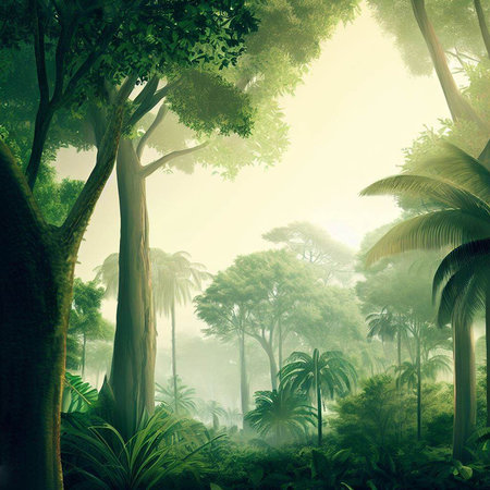 Tropical forest with Nature backgroundの写真素材