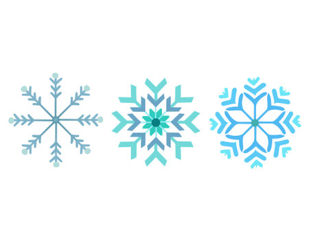 Snowflakes icon set. Vector illustration isolated on white background.のイラスト素材