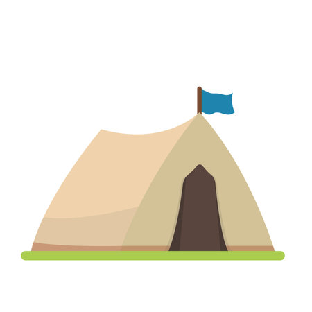 Tourist tent icon. Camping season and tourism theme. Isolated design. Vector illustrationのイラスト素材