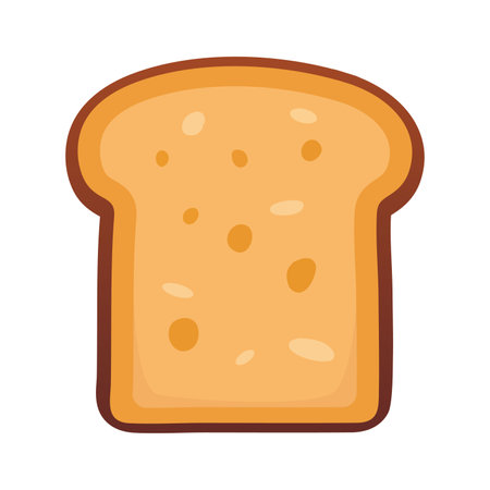 Sliced toast bread flat icon isolated on white background. Vector illustrationのイラスト素材