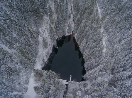 Winter hiking in different places through the Thuringian Forestの写真素材