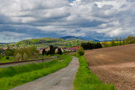 Spring Walk through the beautiful city of Schmalkalden - Thuringia - Germanyの写真素材