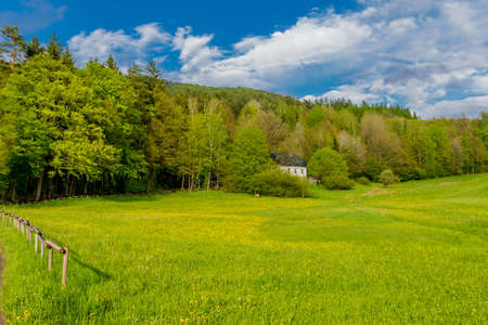 Spring Walk through the beautiful city of Schmalkalden - Thuringia - Germanyの写真素材