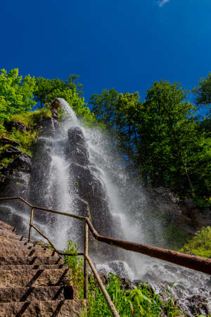 Walk around the waterfall near Trusetal in Thuringia