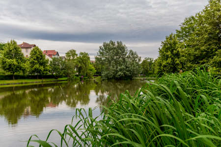 Summer walk through the beautiful city of Schmalkaldenの写真素材
