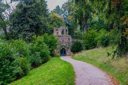 Autumn walk through the classic city of Weimar and its beautiful park on the Ilm - Thuringiaの写真素材