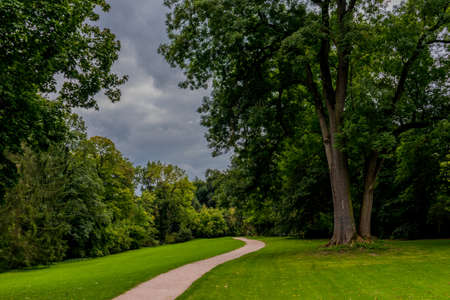 Autumn walk through the classic city of Weimar and its beautiful park on the Ilm - Thuringiaの写真素材