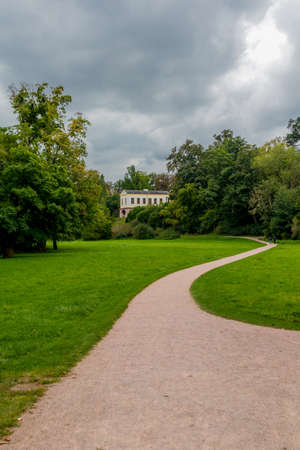 Autumn walk through the classic city of Weimar and its beautiful park on the Ilm - Thuringiaの写真素材