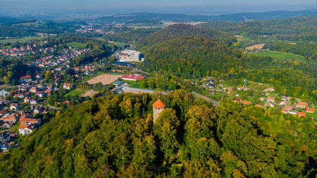 Autumn discovery tour along the magnificent HÃ¶rsel Mountains near Eisenach - Thuringiaのeditorial素材
