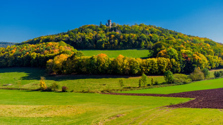 Landsberg Castle near Meiningen in autumn light - Thuringiaのeditorial素材