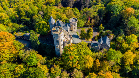 Landsberg Castle near Meiningen in autumn light - Thuringiaのeditorial素材