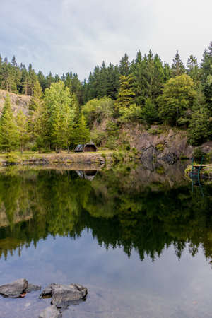Autumn walk through the beautiful nature of the Thuringian Forest - Thuringiaの写真素材