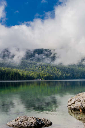 Summer discovery tour to the beautiful Eibsee in the Bavarian Alps - Germany