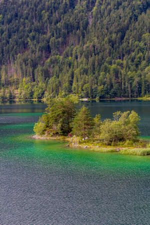 Summer discovery tour to the beautiful Eibsee in the Bavarian Alps - Germany