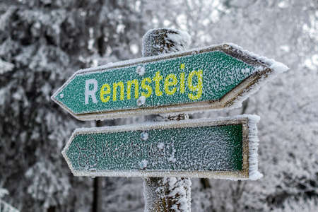Beautiful winter landscape on the heights of the Thuringian Forest near Oberhof - Thuringiaの写真素材