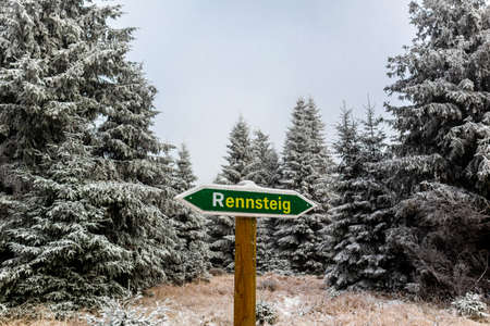 Beautiful winter landscape on the heights of the Thuringian Forest near Oberhof - Thuringiaの写真素材