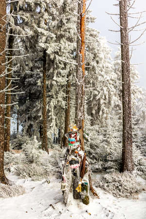 Beautiful winter landscape on the heights of the Thuringian Forest near Oberhof - Thuringiaの写真素材