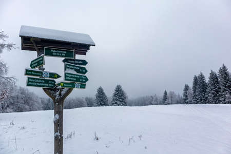 Winter discovery tour through the Thuringian Forest near Steinbach-Hallenberg - Thuringiaの写真素材