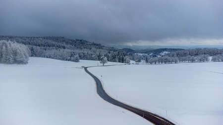 Winter Walk in the Winter Wonderland Thuringian Forest near Steinbach-Hallenberg- Germanyの写真素材