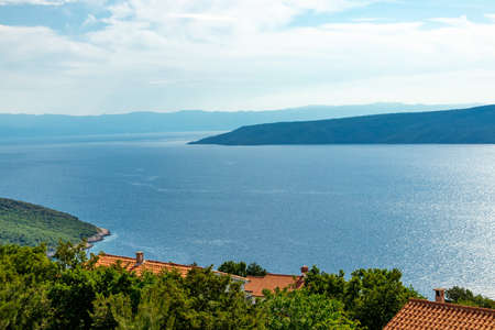 On the road along the coastline of Istria - Croatiaの写真素材