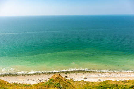 Beach walk at the gates of the city of Le Havre on the English Channel - Normandy - France