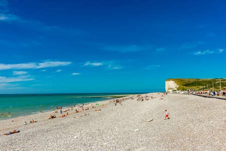 Beautiful discovery tour along the unique cliffs of La CÃ´te d'albÃ¢tre - Normandy - Franceの写真素材
