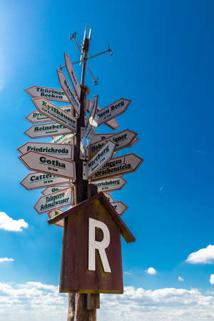 Summer hike along the Rennsteig between Brotterode and Eisenach in beautiful sunshine - Thuringia - Germanyの写真素材