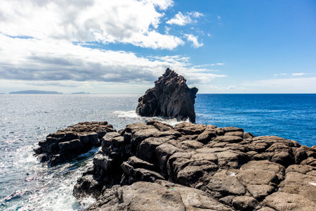 On the road at Funchal airport on the Azores island of Madeira - Portugalの写真素材