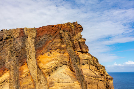 On the road on the flower island Madeira and its multifaceted landscape - Madeira - Portugalの写真素材