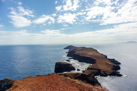 On the road on the flower island Madeira and its multifaceted landscape - Madeira - Portugalの写真素材