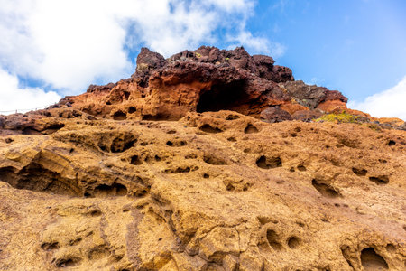 On the road on the flower island Madeira and its multifaceted landscape - Madeira - Portugalの写真素材