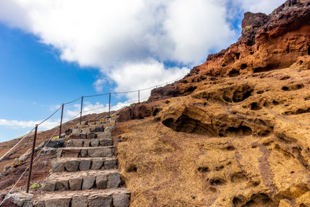 On the road on the flower island Madeira and its multifaceted landscape - Madeira - Portugalの写真素材