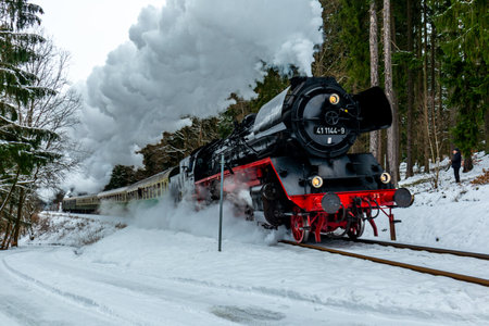 On the way with the special train Rodelblitz in the Thuringian Forest near Schmalkalden - Thuringia - Germanyのeditorial素材