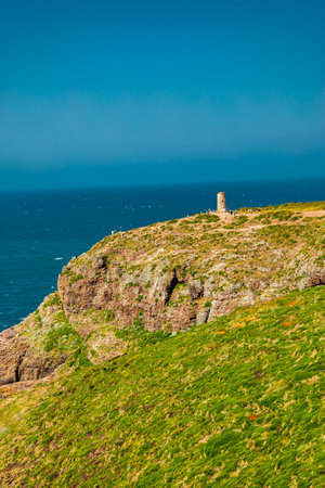 On the road at the scenic highlight Cap FrÃ©hel in Brittany - PlÃ©venon - France