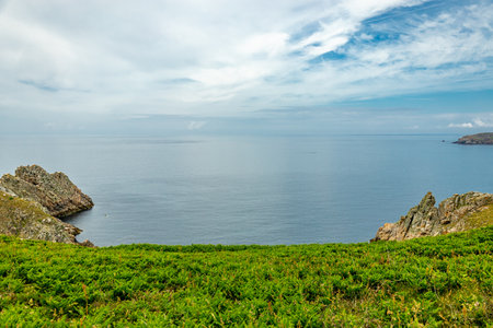 Small discovery tour to the headland Pointe du Raz in beautiful Brittany near Plogoff - Franceの写真素材