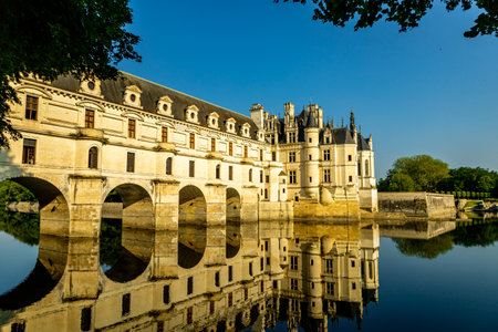 Summer discovery tour in the beautiful Seine Valley at Chenonceau Castle near Chenonceaux - Indre-et-Loire - Franceのeditorial素材