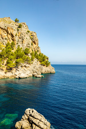 On the road in the west of the beautiful Balearic island of Mallorca - SÃ³ller - Spainの写真素材