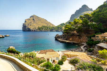 On the road in the west of the beautiful Balearic island of Mallorca - SÃ³ller - Spainの写真素材