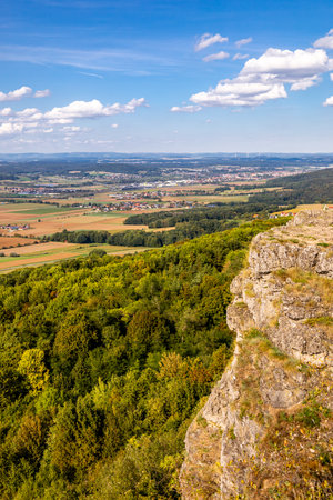 Late summer hike through the Upper Franconian countryside near Bad Staffelstein - Bavaria - Germanyの写真素材