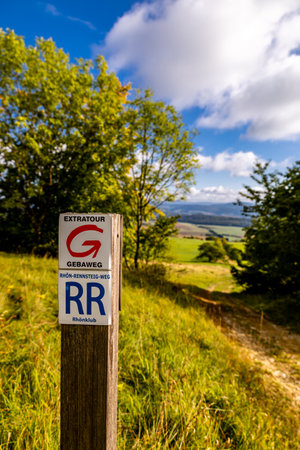 Beautiful hike through southern Thuringia around the Hohe Geba near Meiningen - Thuringia - Germanyの写真素材