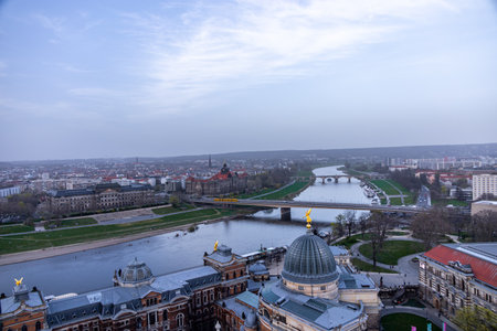 A short evening stroll through the beautiful historic city centre of Dresden - Saxony - Germanyの写真素材