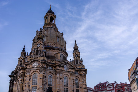 A short evening stroll through the beautiful historic city centre of Dresden - Saxony - Germanyの写真素材