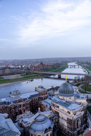 A short evening stroll through the beautiful historic city centre of Dresden - Saxony - Germanyの写真素材