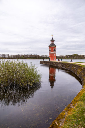 A short stopover at the beautiful fairytale castle of Moritzburg near Dresden - Saxony - Germanyの写真素材