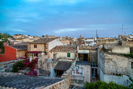 Evening tour through the ancient old town of AlcÃºdiaの写真素材