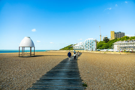 Welcome to England - First sightseeing tour in the beautiful harbour town of Folkestone - Kent - United Kingdomの写真素材